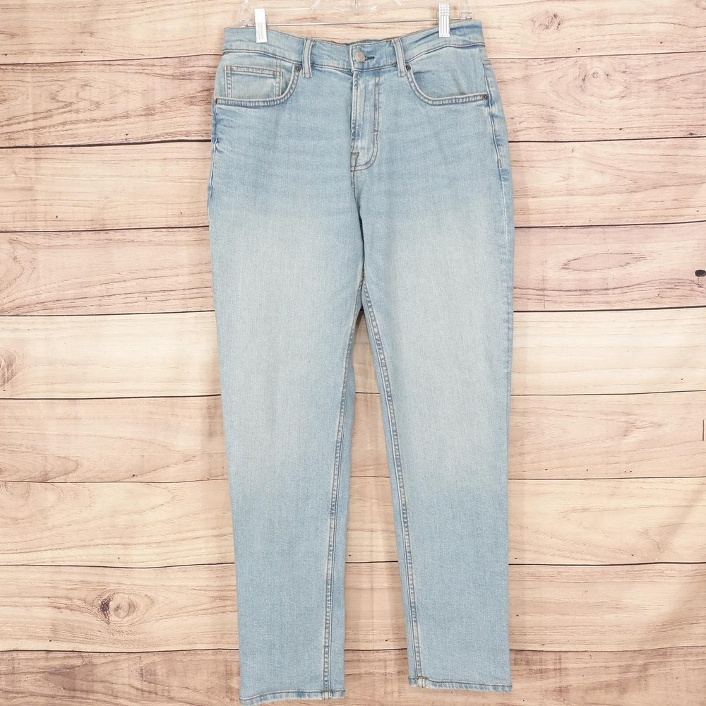 Zara Jeans Mens 31x29 Blue Light Wash Slim Straight Stretch Denim Pants
